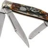 Rough Ryder Stockman Cinnamon Stag RR2160 Damascus Slipjoint Pocket Knife